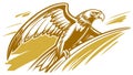 Dynamic Stylized Eagle in Flight, Majestic Wildlife, vector design Generative AI Royalty Free Stock Photo