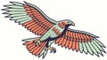 Dynamic Stylized Eagle in Flight with Vibrant Feathers, Majestic Bird, vector design Generative AI Royalty Free Stock Photo