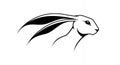 Dynamic Stylized Hare Head Profile Vector Illustration Royalty Free Stock Photo