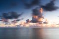 Dynamic sunset cloudscape above the IJsselmeer lake near town Stavoren, Friesland, Netherlands