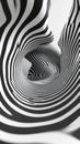 Abstract black and white striped tunnel effect in a modern art setting Royalty Free Stock Photo