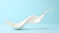 Dynamic Swirl of Fresh Milk Splash