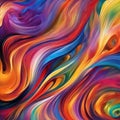 Dynamic swirls of vibrant colors intertwine in this captivating abstract masterpiece