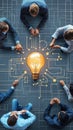Dynamic team of tech-savvy professionals implementing innovative ideas in a modern workspace