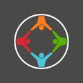 Dynamic Teamwork and Connection Logo with Colorful Interlinked Figures, Perfect for Business, Community, and Social