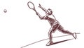 Dynamic Tennis Player Serving the Ball in Action, vector design Generative AI Royalty Free Stock Photo