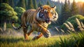Dynamic Tiger Predator Run Animation Cycle 12 Keyframes for Stock Footage