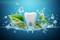 Dynamic toothpaste ad, Giant tooth, ice cubes, mint leaves for freshness