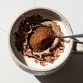Chocolate Powder Splash in Milk Royalty Free Stock Photo