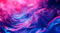 Futuristic neon purple glowing wave swirl trails, bright sparkling background. Dynamic translucent soft gradient stream Royalty Free Stock Photo