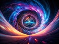 Dynamic Triangle Vortex Long Exposure Light Trails Capture a mesmerizing display of light trails swirling into a