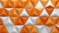 Dynamic triangular facets in vibrant orange and white geometric arrangement Royalty Free Stock Photo