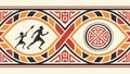Dynamic Tribal Border with Figures Decorative Vector Design Generative AI Royalty Free Stock Photo