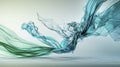 Dynamic turquoise line creating abstract movement digital canvas color splash minimalist style artistic perspective