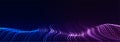 Dynamic two color particle wave. Futuristic point glowing wave. Flow digital structure. Data technology background. Vector Royalty Free Stock Photo