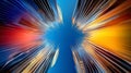 Dynamic Urban Architecture: Vibrant Cityscape with Colorful Skyscrapers