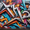 Dynamic urban graffiti art Graffiti-style letters and vibrant spray-painted colors for an edgy and streetwise look1 Royalty Free Stock Photo