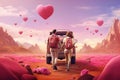 Dynamic Valentines Day Adventure Travel graphics