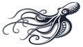 Dynamic Octopus Abstract Vector Art, vector design Generative AI Royalty Free Stock Photo