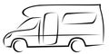 Dynamic vector illustration of a caravan for travellers which can be used for many adventures