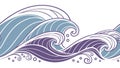 Dynamic ocean waves, powerful water movement vector, vector design Generative AI Royalty Free Stock Photo