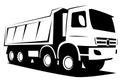 Dynamic vector illustration of a european tipper truck with four axles used in industry and construction works