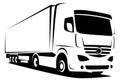 Dynamic vector illustration of an european truck with a trailer delivering goods Royalty Free Stock Photo