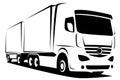 Dynamic vector illustration of an european truck with a trailer delivering goods Royalty Free Stock Photo