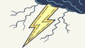 Dynamic Lightning Bolt and Storm Cloud, Intense Weather Energy, vector design Generative AI Royalty Free Stock Photo