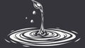 Oil drop creating ripples in a dark pool, symbolizing impact and liquid dynamics, vector design Generative AI Royalty Free Stock Photo