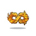 Fiery Forever: An Animated Infinity Symbol Ablaze with Passion and Intensity Royalty Free Stock Photo