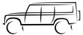 Dynamic vector illustration of a SUV 4WD car which can be used in off road conditions. Image can be used as logo or symbol of 4x4