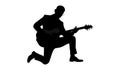 Electric Guitarist Performer Silhouette Vector, vector design Generative AI Royalty Free Stock Photo