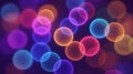 Vibrant multicolored glowing spheres in abstract digital composition with overlapping translucent circles Royalty Free Stock Photo