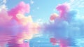 A dynamic visual effect is created as a vibrant cloud of blue and pink haze of powder swirls against a soft blue background Royalty Free Stock Photo