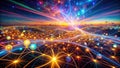 A Dynamic Visualization of AI Neural Networks Processing Big Data: Exploring Complex Interconnectivity and Royalty Free Stock Photo