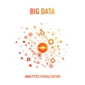 Dynamic visualization of big data analytics and interconnected data points Royalty Free Stock Photo
