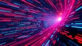 Dynamic Visualization of Binary Data Flow A Streamlined Representation of Computer Programming Processes Royalty Free Stock Photo