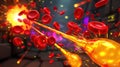 Red Blood Cells with Exploding Impact Simulation Illustrate Biological Defense Mechanisms Royalty Free Stock Photo