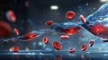 Blood Flow Visualization: Red Blood Cells Floating in Veins and Arteries Royalty Free Stock Photo