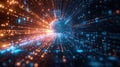Abstract Data Stream Tunnel: Digital Information Highway Background Design Concept Royalty Free Stock Photo