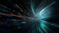 A Dynamic Visualization of a Digital Tunnel Representing Data Flow and Connectivity in a Futuristic Cyber Environment Royalty Free Stock Photo