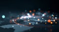 Dynamic Visualization of Global Data Flow Highlighting Connectivity and Technology Trends Represented by Glowing Points and Lines Royalty Free Stock Photo