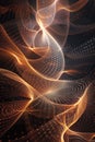 Dynamic Visualization of Glowing Particles in an Intricate Network Structure on Dark Gradient