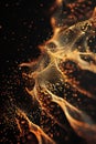Dynamic Visualization of Glowing Particles in an Intricate Network Structure on Dark Gradient