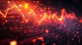 Dynamic Visualization of Predictive Data with Radiant Trend Lines and Sparkling Elements Emphasized