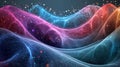 A vibrant visualization of quantum superposition illustrating wave functions and interactions within the realm of
