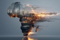 Dynamic visualization showcasing Africa's industrial evolution and progress Royalty Free Stock Photo
