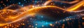 Dynamic visualization of sound and music with a vibrant display of particle waves