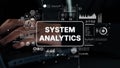 Dynamic Visualization of System Analytics with Digital Data Graphics and Hands on Keyboard Technology. Asymptotic smart Royalty Free Stock Photo